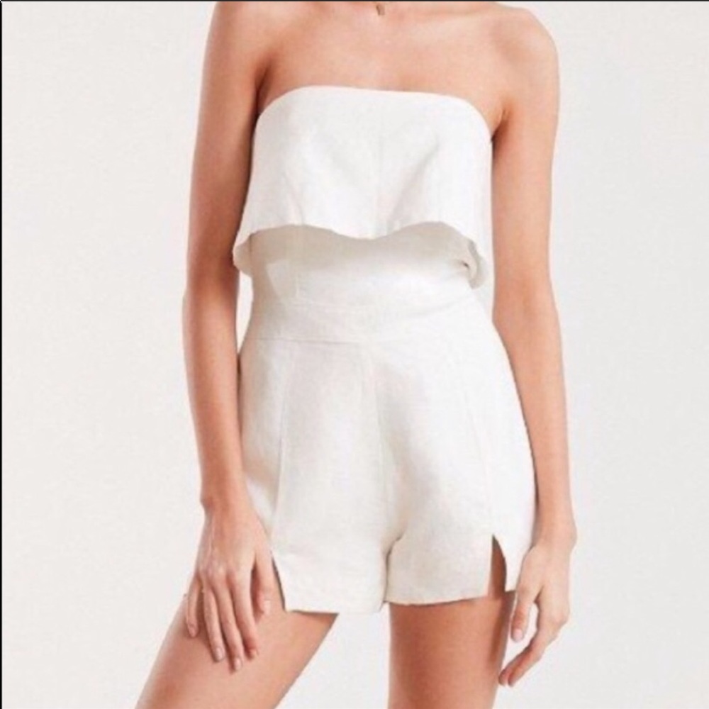 Dolce Vita White Linen Romper New With Tags